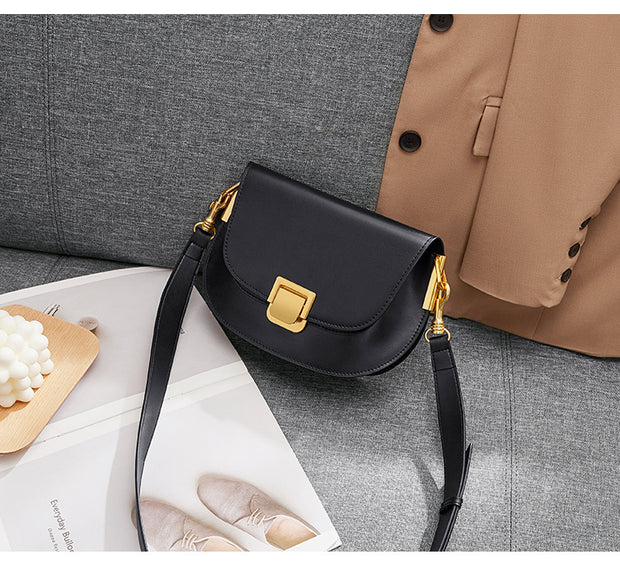 Leather Crossbody Saddle Bag - Prime Adore