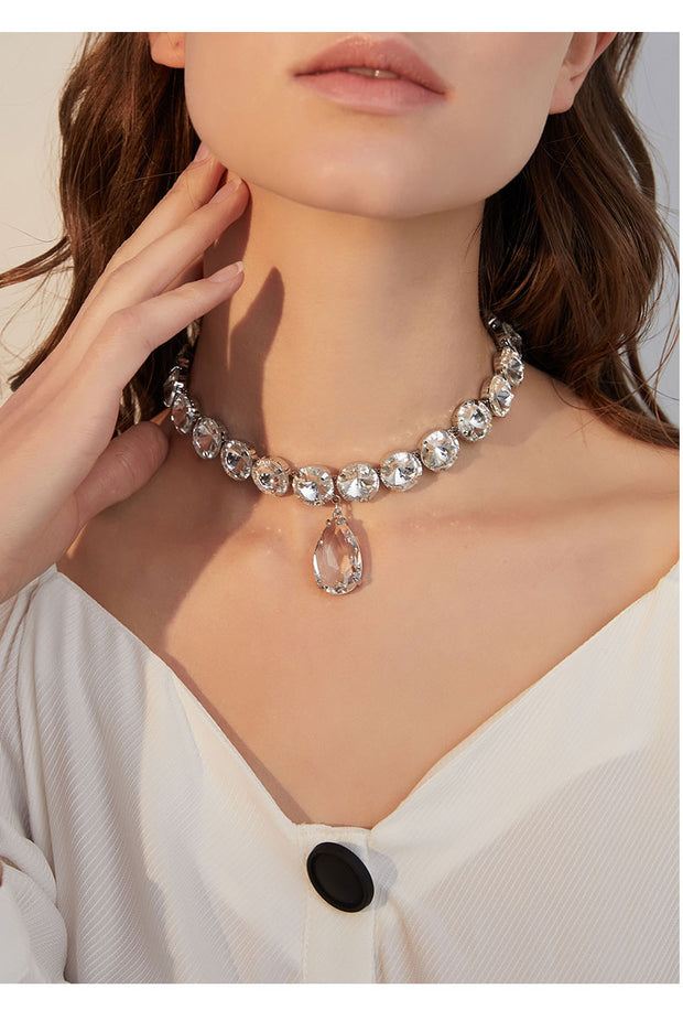 Rhinestone Collar Necklace - Prime Adore