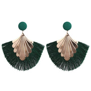 Fan-shaped Tassel Earrings - Prime Adore