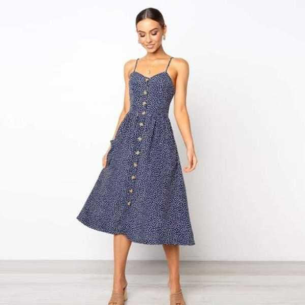 Button Midi Day Dress - Prime Adore