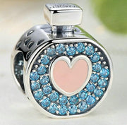 Pink Heart Blue Perfume Bottle Charm - Prime Adore