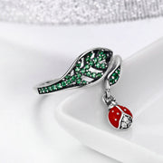Ladybird and Leaf Ring - Prime Adore