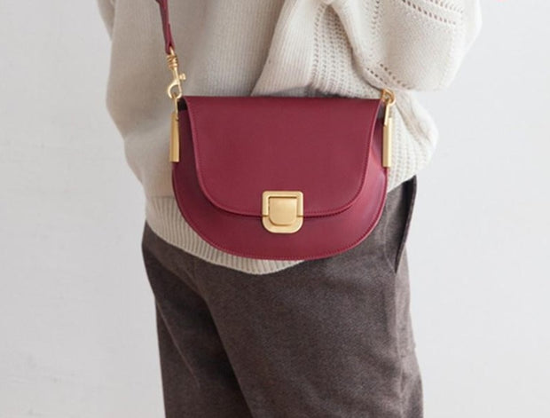 Leather Crossbody Saddle Bag - Prime Adore