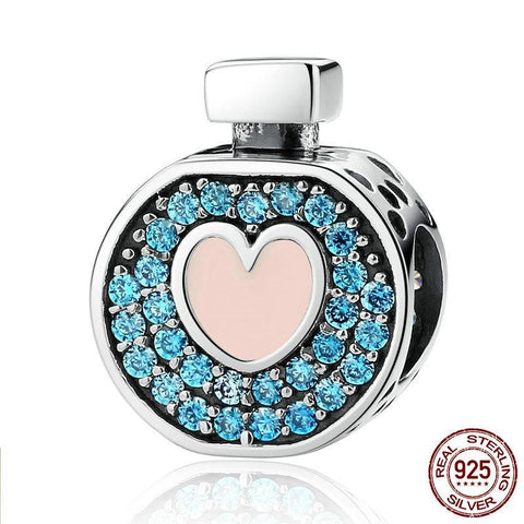 Pink Heart Blue Perfume Bottle Charm - Prime Adore