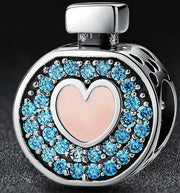 Pink Heart Blue Perfume Bottle Charm - Prime Adore