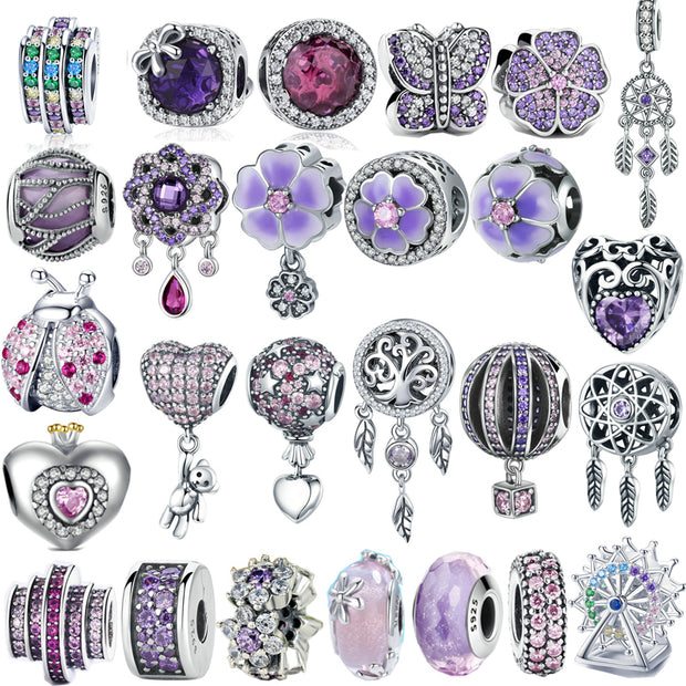 Sterling Silver Charm Variations - Purple/Pink Series - Prime Adore