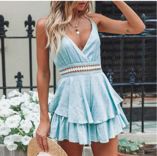 Sky Blue Ruffle Dress - Prime Adore