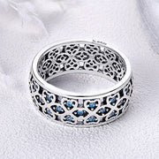 Flowers Infinity Blue Zircon Ring - Prime Adore