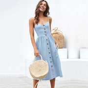 Button Midi Day Dress - Prime Adore