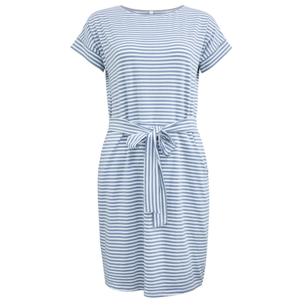 Stripe and Bow T-Shirt Dress - Prime Adore