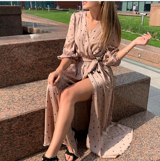 Polka Polka Wrap Dress - Prime Adore