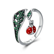 Ladybird and Leaf Ring - Prime Adore