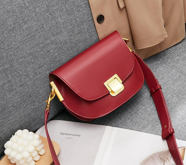 Leather Crossbody Saddle Bag - Prime Adore
