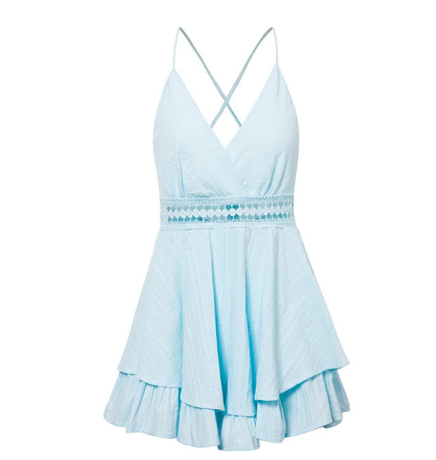 Sky Blue Ruffle Dress - Prime Adore