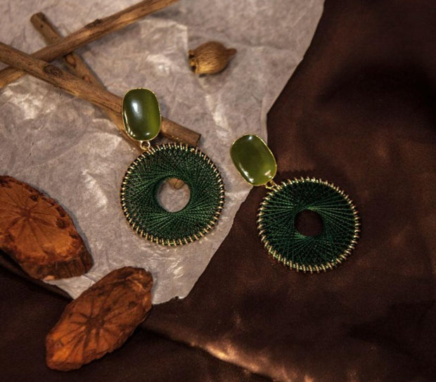 Retro Port Style Green Earrings - Prime Adore