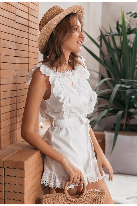 Ruffle Bow Romper - Prime Adore