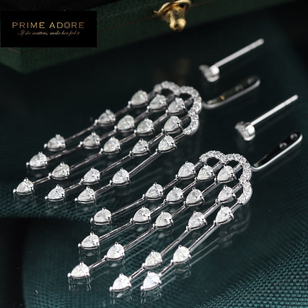 Water Drop Diamond Tassel Earrings - Prime Adore