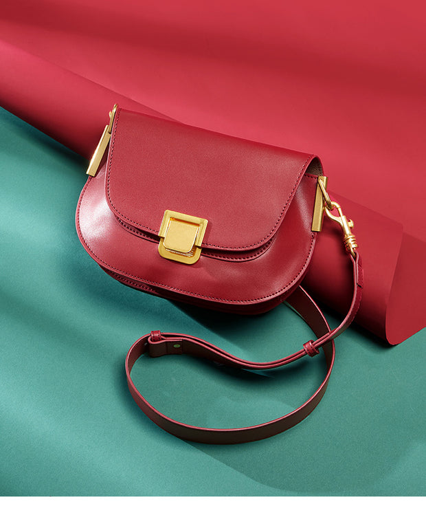 Leather Crossbody Saddle Bag - Prime Adore