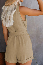 Solid color jumpsuit with bow tie for ladies casual - Prime Adore