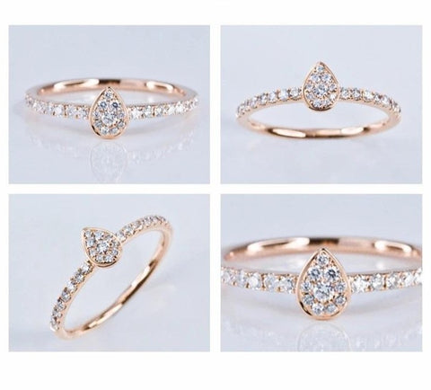 Vintage Tear Drop Ring - Prime Adore