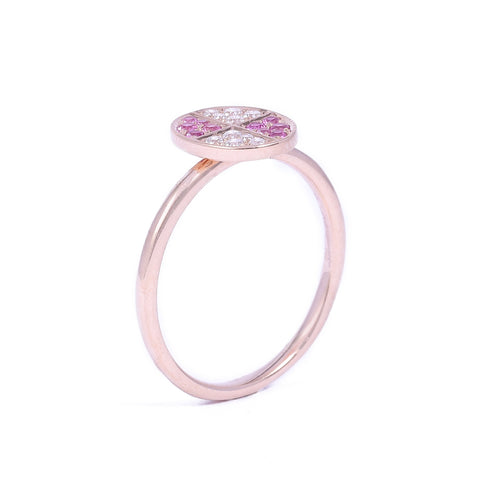 X-Circle Pink Sapphire Ring - Prime Adore