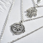 Silver Elephant Necklace Layers - Prime Adore