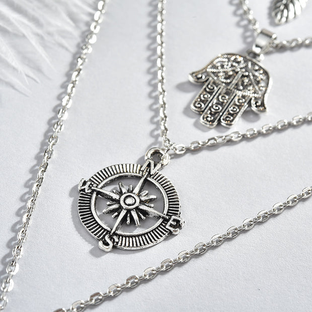 Silver Elephant Necklace Layers - Prime Adore