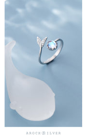 Mermaid Tail Moonstone Adjustable Ring - Prime Adore