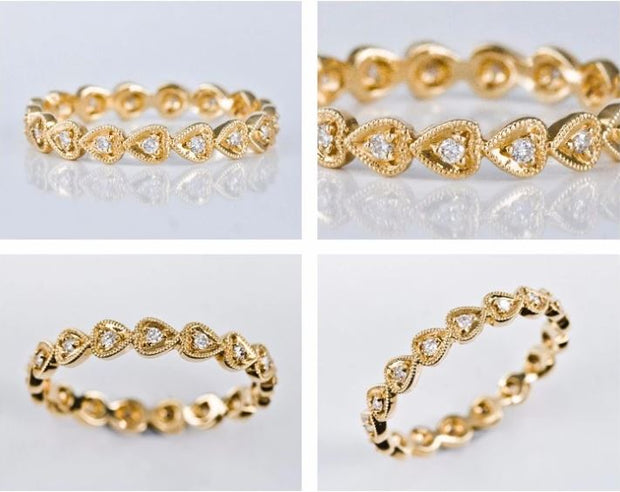 Antique Infinity Heart Wedding Band - Prime Adore