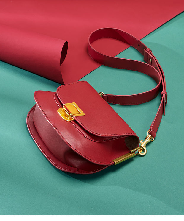 Leather Crossbody Saddle Bag - Prime Adore