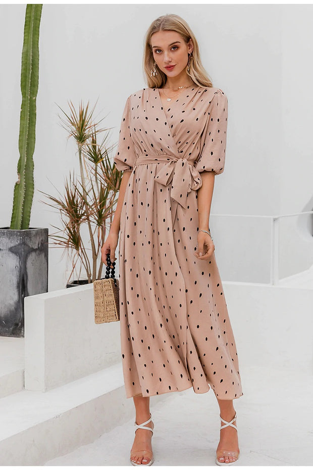 Polka Polka Wrap Dress - Prime Adore
