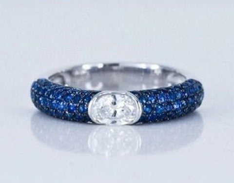 Infinity Blue Sapphire Wedding Ring - Prime Adore