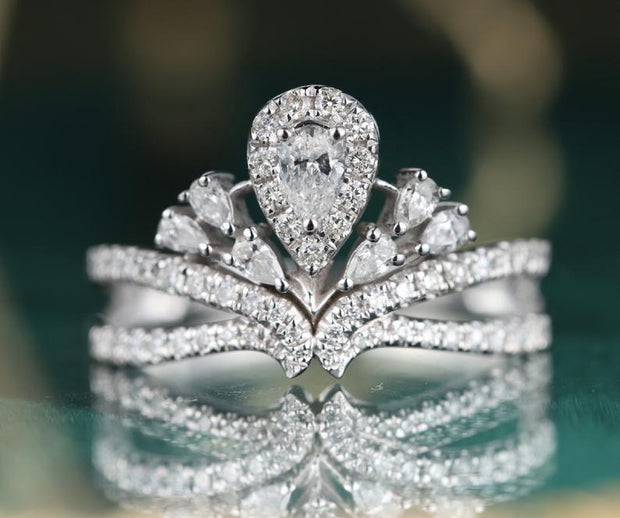 Raindrop Crown Diamond Ring - Prime Adore