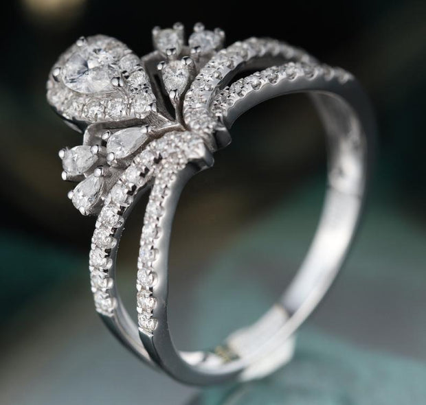 Raindrop Crown Diamond Ring - Prime Adore