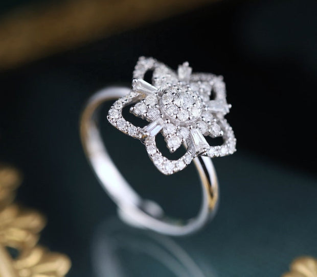 Diamond Double Stars Engagement Ring - Prime Adore