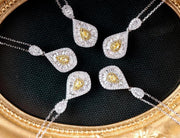 Water Drop Yellow Diamond Necklace - Prime Adore