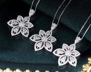 Six Leaf Flower Pendant Necklace - Prime Adore