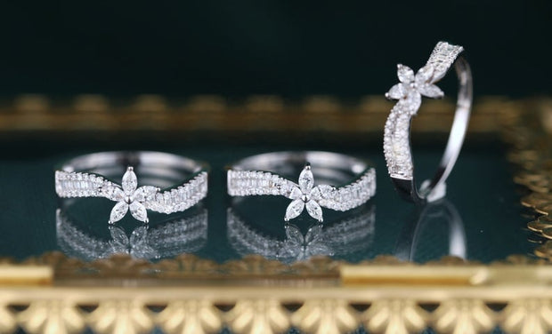 Horse Eye Flower Diamond Ring - Prime Adore