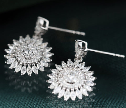 Signature Sunflower Diamond Earrings - Prime Adore