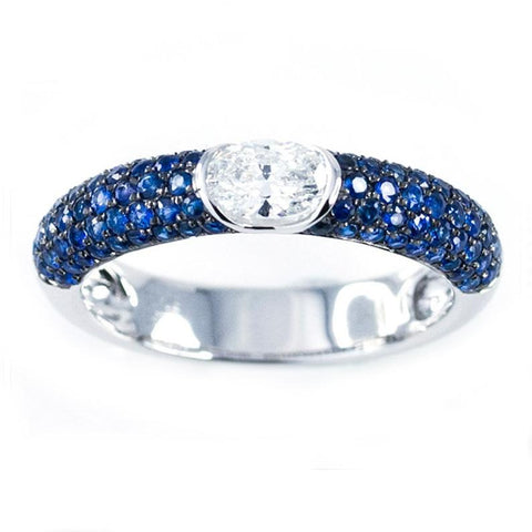 Infinity Blue Sapphire Wedding Ring - Prime Adore