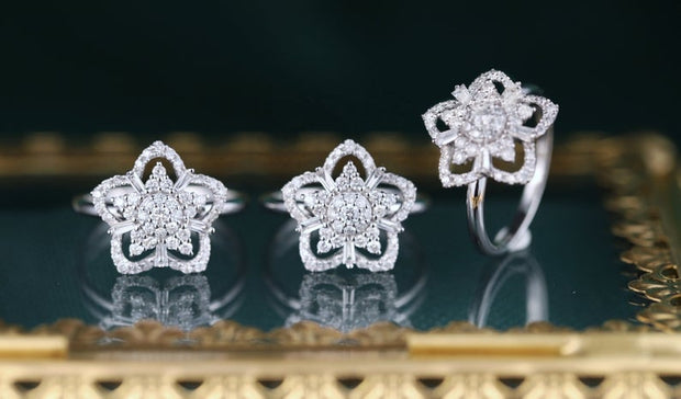 Diamond Double Stars Engagement Ring - Prime Adore