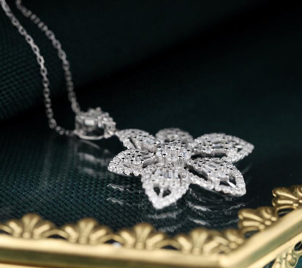 Six Leaf Flower Pendant Necklace - Prime Adore