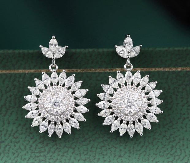 Signature Sunflower Diamond Earrings - Prime Adore