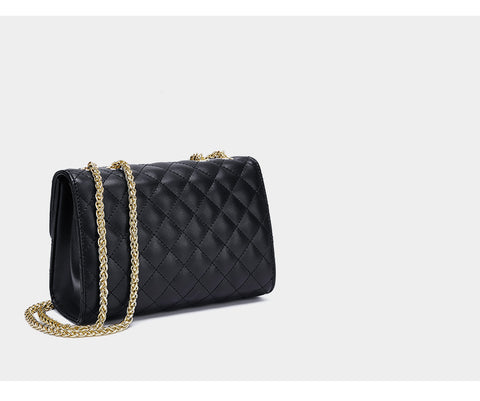 Lingge Chain Leather Bag - Prime Adore