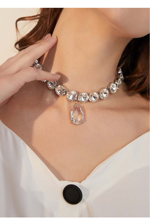 Rhinestone Collar Necklace - Prime Adore