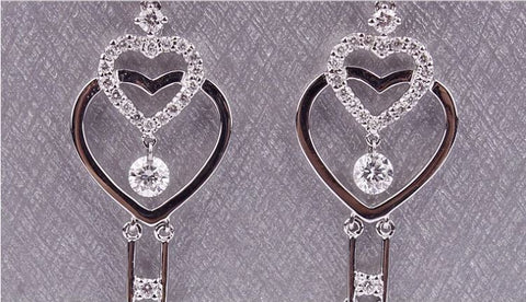 Double Heart Infinity Key Earrings - Prime Adore