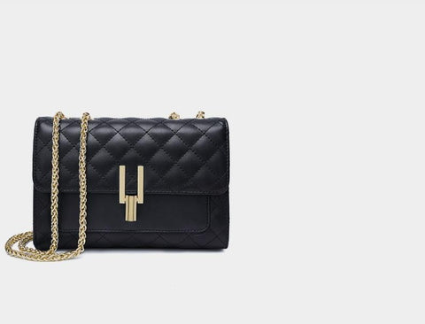 Lingge Chain Leather Bag - Prime Adore