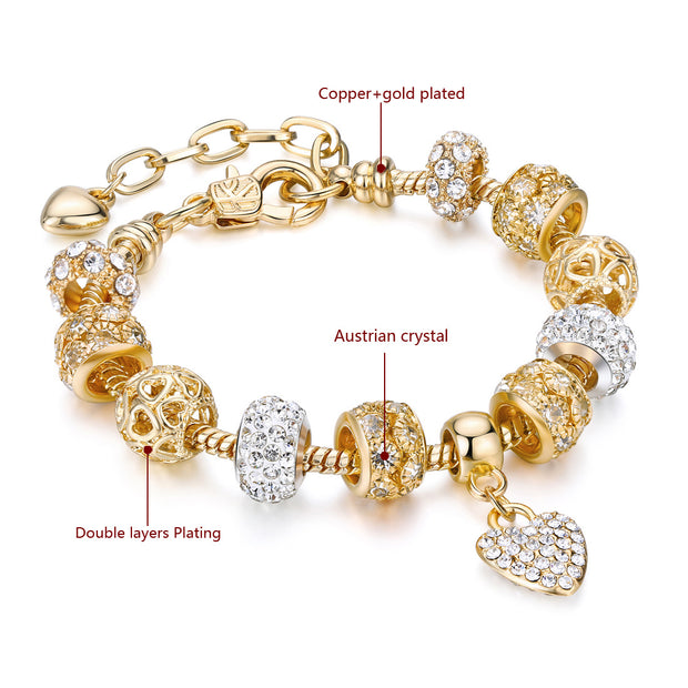 Bejeweled Bling Charm Bracelet - Prime Adore