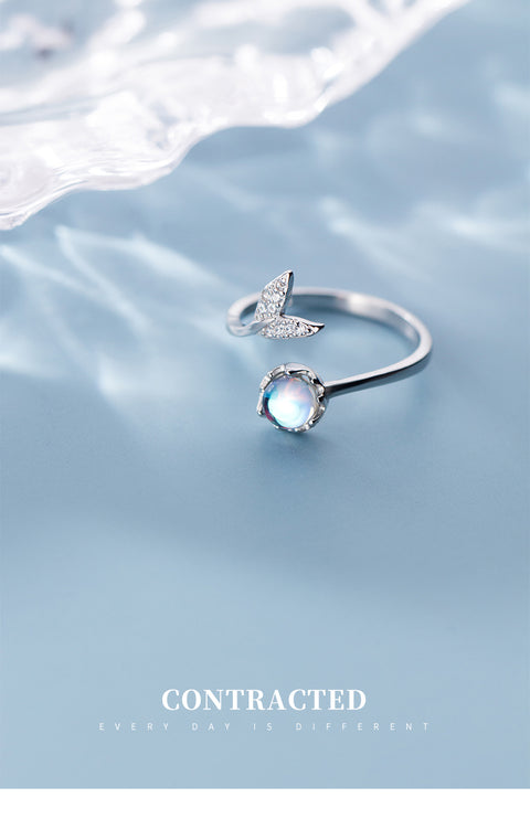 Mermaid Tail Moonstone Adjustable Ring - Prime Adore