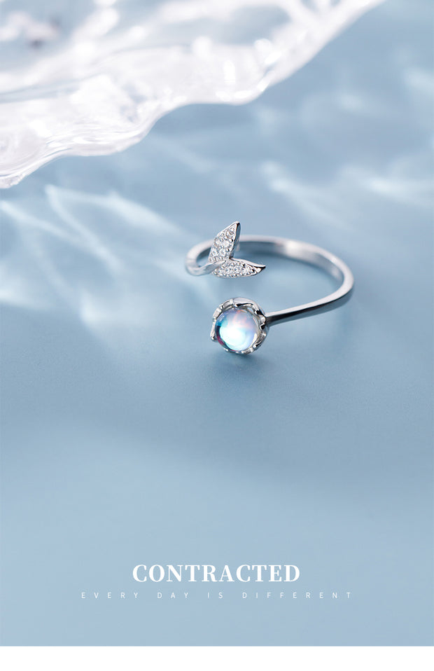 Mermaid Tail Moonstone Adjustable Ring - Prime Adore